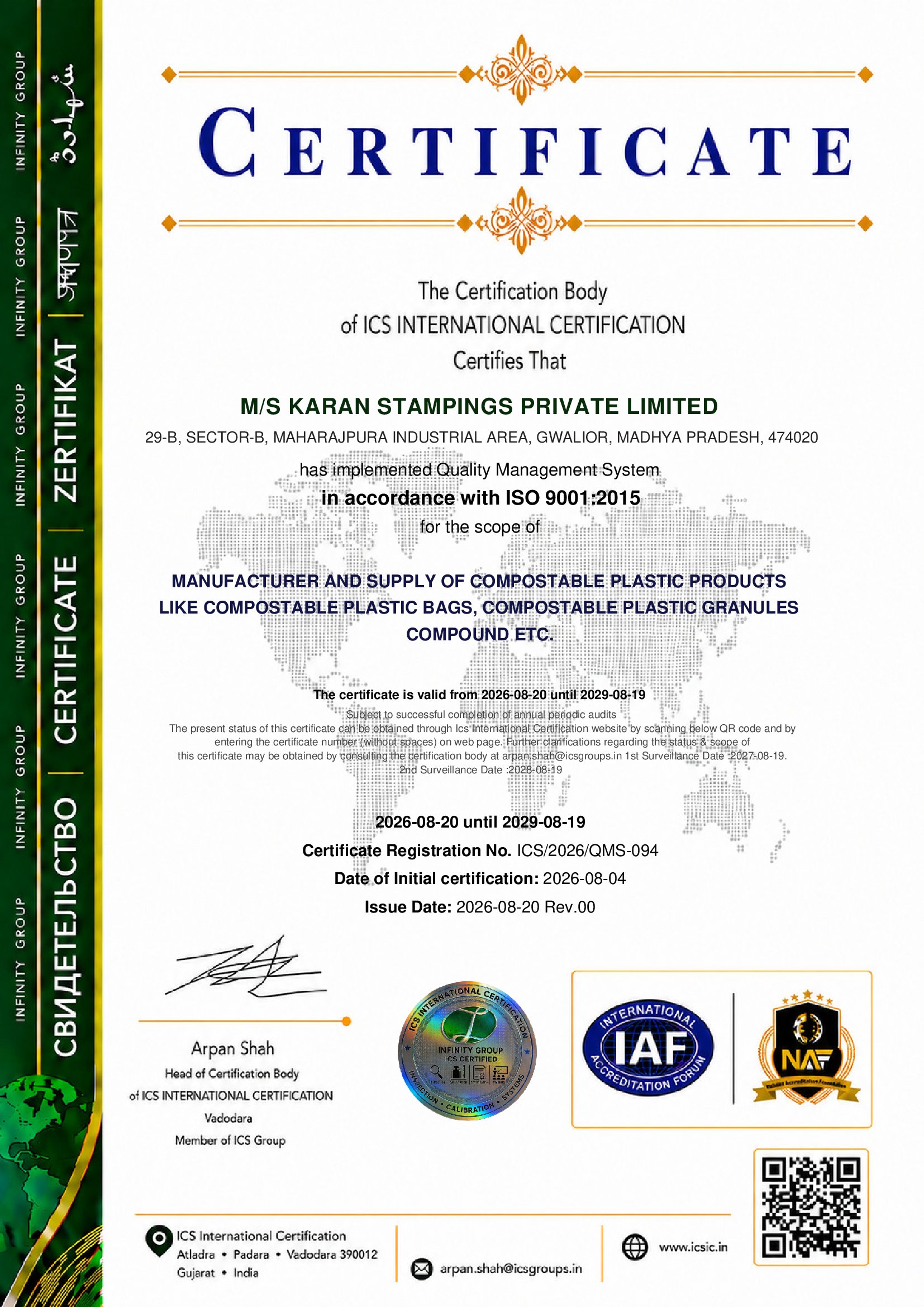 ISO Certificate
